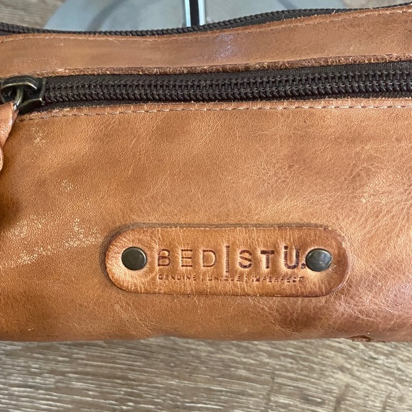 Bed Stu Encase Compact Rustic Tan Veg Tanned Leather Crossbody Bag 3-in-1 EUC - Picture 2 of 10